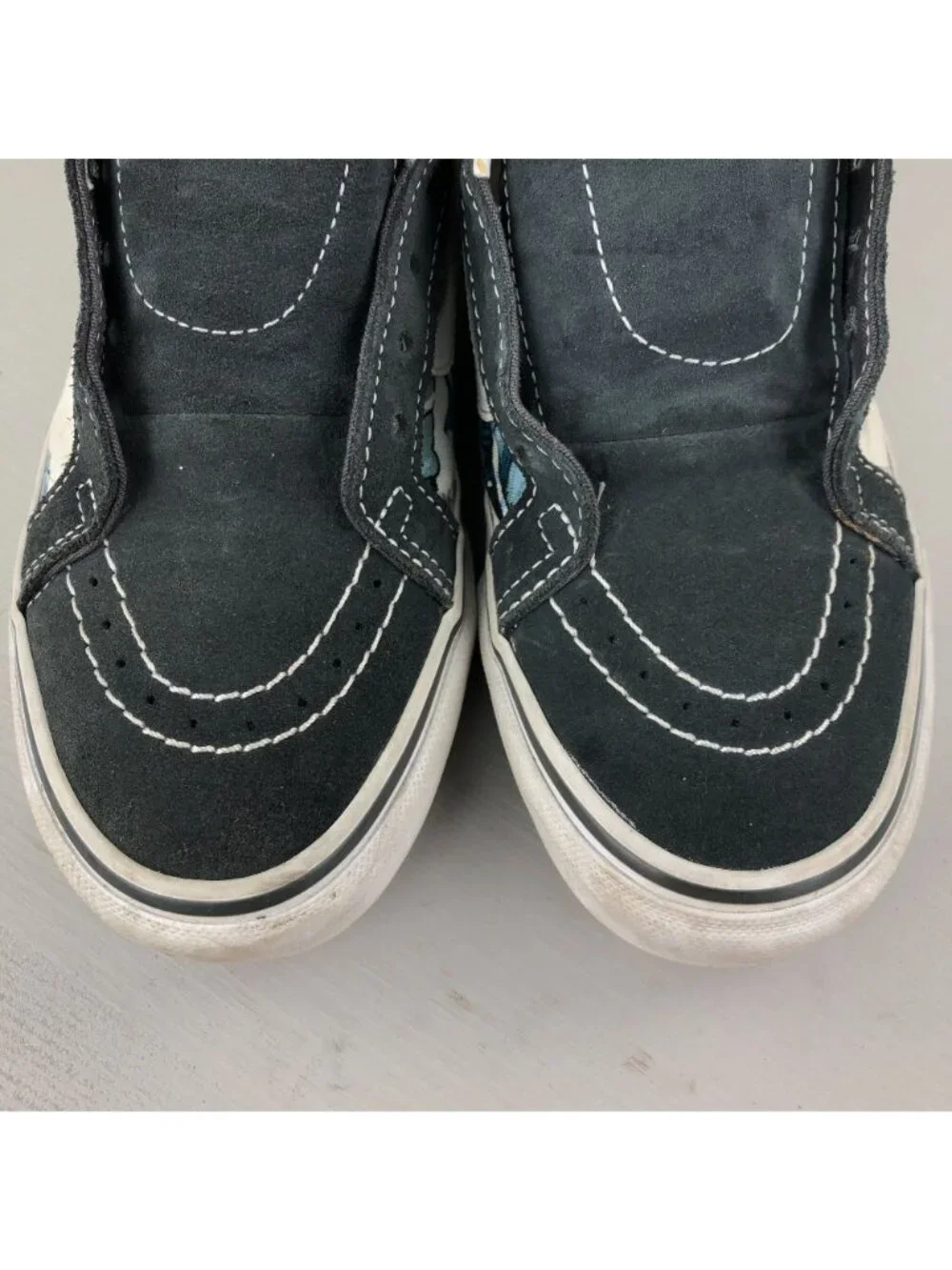Vans Unisex Size 5.5M 7W Sk8-Hi Slim Island Vibes Grey White Blue Pink Sneakers